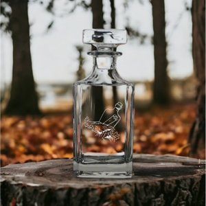 Note In Bottle Decanter 26 Oz Bourbon Whisky Glass Nautical Customize NEW